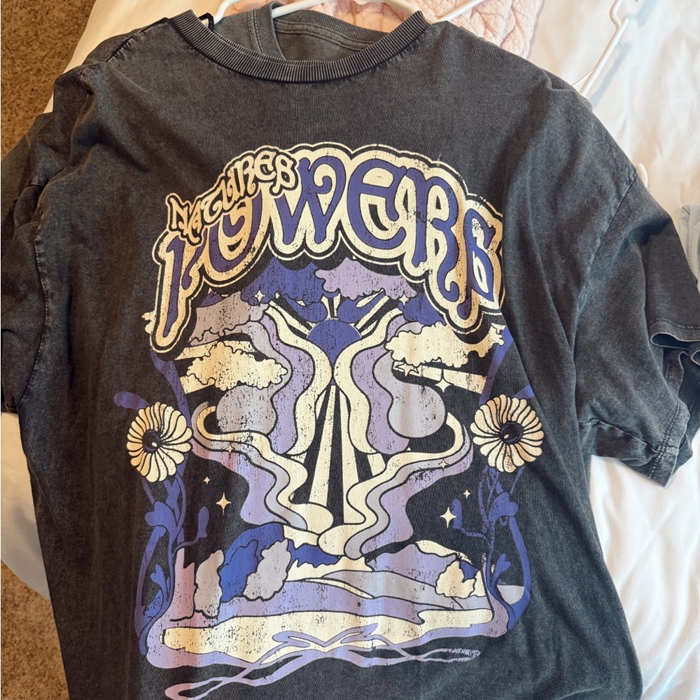 oversized pacsun dark grey vintage graphic tee